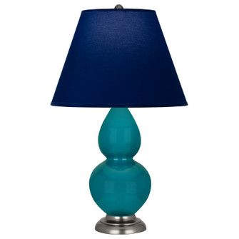 Small Double Gourd One Light Accent Lamp in Peacock Glazed Ceramic w/Antique Silver (165|1773N)