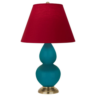 Small Double Gourd One Light Accent Lamp in Peacock Glazed Ceramic w/Antique Natural Brass (165|1771R)