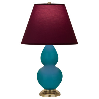 Small Double Gourd One Light Accent Lamp in Peacock Glazed Ceramic w/Antique Natural Brass (165|1771P)