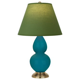 Small Double Gourd One Light Accent Lamp in Peacock Glazed Ceramic w/Antique Natural Brass (165|1771G)