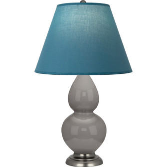 Small Double Gourd One Light Accent Lamp in Smokey Taupe Glazed Ceramic w/Anitque Silver (165|1770B)