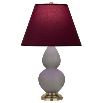 Small Double Gourd One Light Accent Lamp in Smokey Taupe Glazed Ceramic w/Antique Natural Brass (165|1768P)