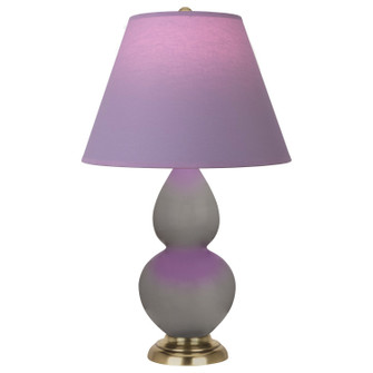 Small Double Gourd One Light Accent Lamp in Smokey Taupe Glazed Ceramic w/Antique Natural Brass (165|1768L)