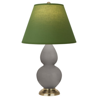 Small Double Gourd One Light Accent Lamp in Smokey Taupe Glazed Ceramic w/Antique Natural Brass (165|1768G)