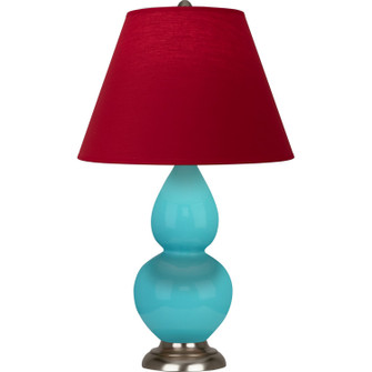 Small Double Gourd One Light Accent Lamp in Egg Blue Glazed Ceramic w/Antique Silver (165|1761R)