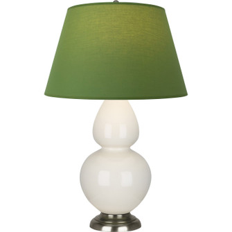 Double Gourd One Light Table Lamp in Bone Glazed Ceramic w/Antique Silver (165|1756G)