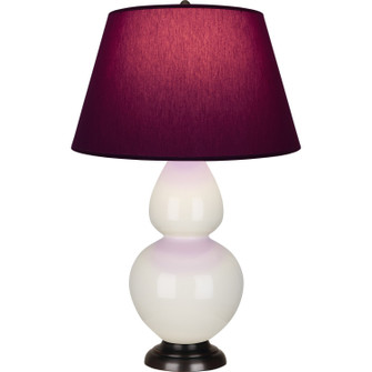 Double Gourd One Light Table Lamp in Bone Glazed Ceramic w/Deep Patina Bronze (165|1755P)