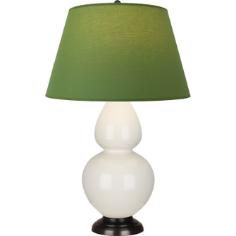 Double Gourd One Light Table Lamp in Bone Glazed Ceramic w/Deep Patina Bronze (165|1755G)