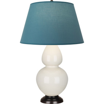 Double Gourd One Light Table Lamp in Bone Glazed Ceramic w/Deep Patina Bronze (165|1755B)