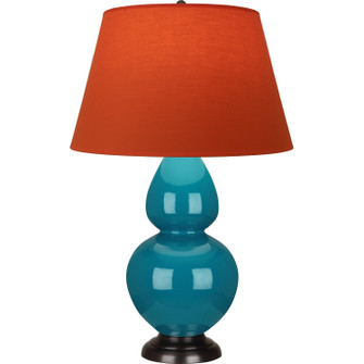 Double Gourd One Light Table Lamp in Peacock Glazed Ceramic w/Deep Patina Bronze (165|1752T)