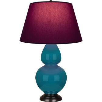 Double Gourd One Light Table Lamp in Peacock Glazed Ceramic w/Deep Patina Bronze (165|1752P)