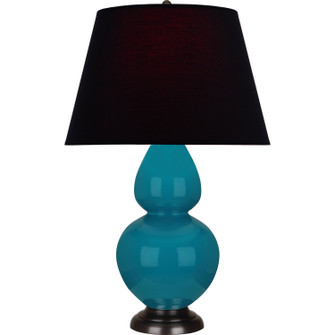 Double Gourd One Light Table Lamp in Peacock Glazed Ceramic w/Deep Patina Bronze (165|1752K)
