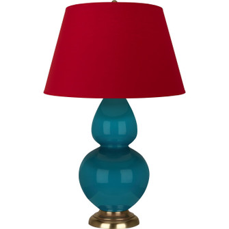Double Gourd One Light Table Lamp in Peacock Glazed Ceramic w/Antique Natural Brass (165|1751R)