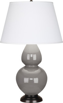 Double Gourd One Light Table Lamp in Smokey Taupe Glazed Ceramic w/Deep Patina Bronze (165|1749X)