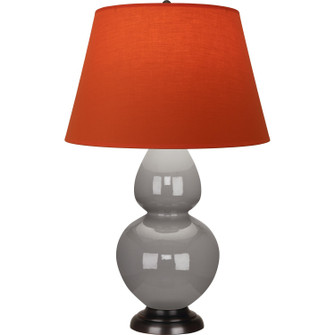 Double Gourd One Light Table Lamp in Smokey Taupe Glazed Ceramic w/Deep Patina Bronze (165|1749T)