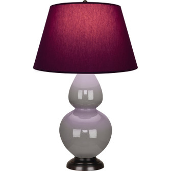 Double Gourd One Light Table Lamp in Smokey Taupe Glazed Ceramic w/Deep Patina Bronze (165|1749P)
