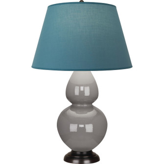 Double Gourd One Light Table Lamp in Smokey Taupe Glazed Ceramic w/Deep Patina Bronze (165|1749B)