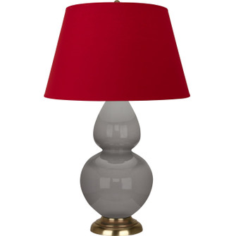 Double Gourd One Light Table Lamp in Smokey Taupe Glazed Ceramic w/Antique Natural Brass (165|1748R)