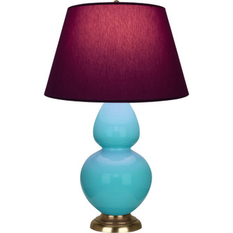 Double Gourd One Light Table Lamp in Egg Blue Glazed Ceramic w/Antique Natural Brass (165|1740P)