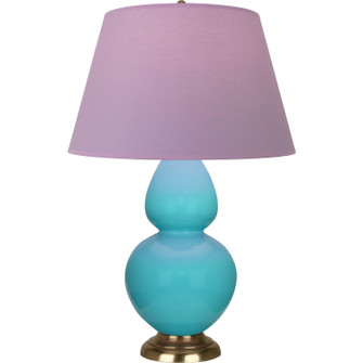 Double Gourd One Light Table Lamp in Egg Blue Glazed Ceramic w/Antique Natural Brass (165|1740L)