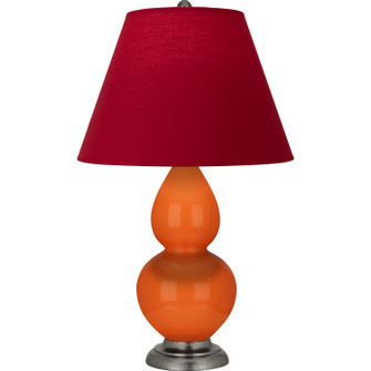 Small Double Gourd One Light Accent Lamp in Pumpkin Glazed Ceramic w/Antique Silver (165|1695R)