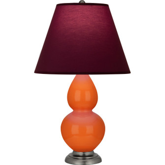 Small Double Gourd One Light Accent Lamp in Pumpkin Glazed Ceramic w/Antique Silver (165|1695P)