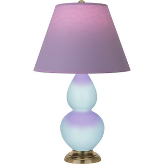 Small Double Gourd One Light Accent Lamp in Baby Blue Glazed Ceramic w/Antique Natural Brass (165|1689L)