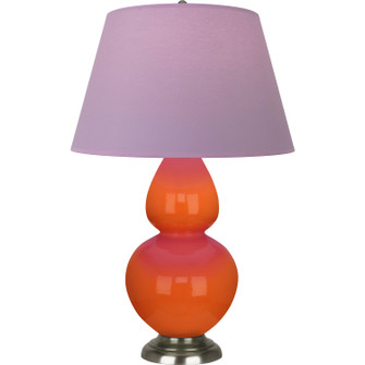 Double Gourd One Light Table Lamp in Pumpkin Glazed Ceramic w/Antique Silver (165|1675L)