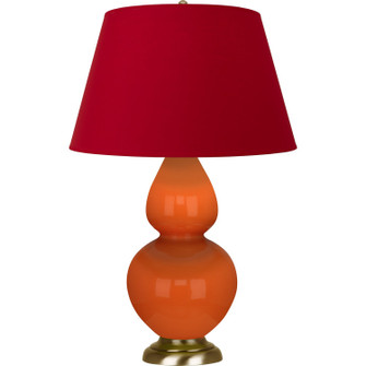 Double Gourd One Light Table Lamp in Pumpkin Glazed Ceramic w/Antique Natural Brass (165|1665R)