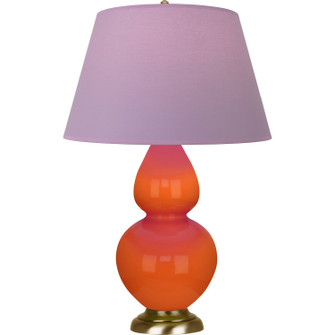 Double Gourd One Light Table Lamp in Pumpkin Glazed Ceramic w/Antique Natural Brass (165|1665L)