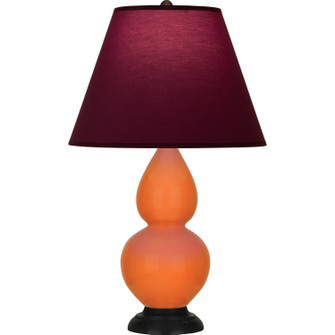 Small Double Gourd One Light Accent Lamp in Pumpkin Glazed Ceramic w/Deep Patina Bronze (165|1655P)