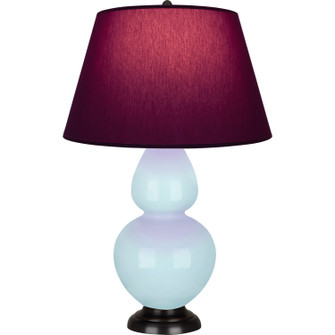 Double Gourd One Light Table Lamp in Baby Blue Glazed Ceramic w/Deep Patina Bronze (165|1646P)