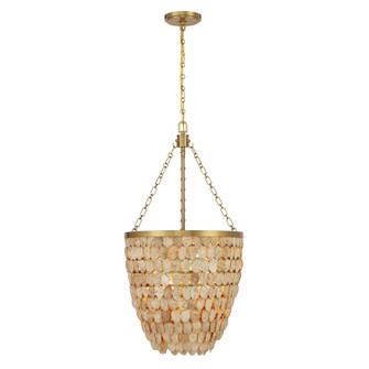 Catalan Four Light Pendant in Warm Brass (51|7-7560-4-322)