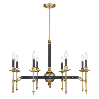Consulate Eight Light Chandelier in Matte Black and Warm Brass (51|1-9512-8-143)