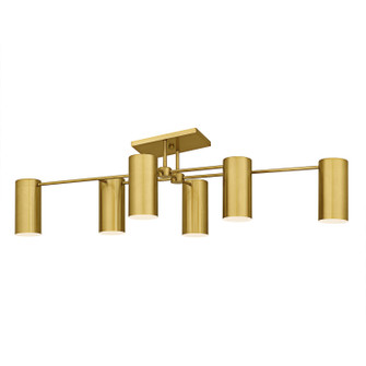 Foreland Six Light Semi-Flush Mount in Brushed Gold (10|FLD1750BRG)