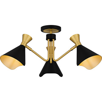 Arden Three Light Semi-Flush Mount in Matte Black (10|ADN1726MBK)