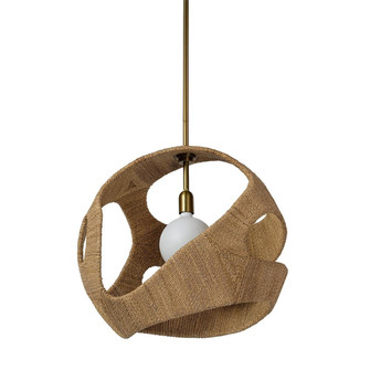 Corsica One Light Pendant in Antique Brass/ Natural (515|2980-01)