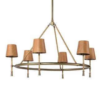 Hendrick Six Light Chandelier in Antique Brass/Cognac (515|2872-79)