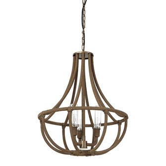Yvette Three Light Chandelier in Light Bronze /Natural (515|2547-79)