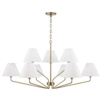 Chadwick Nine Light Chandelier in Aged Brass (65|456691AD-714)