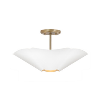 Maeve Four Light Pendant in Matte Brass and White (65|355442RE)