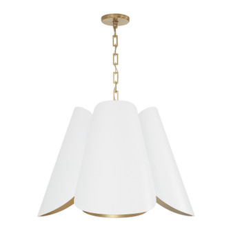 Maeve Four Light Pendant in Matte Brass and White (65|355441RE)