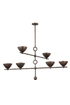 Vishal Six Light Chandelier in Black Patina Gold (67|F2339-BPG)