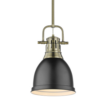 Duncan One Light Pendant in Aged Brass (62|3604-S AB-BLK)