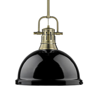 Duncan One Light Pendant in Aged Brass (62|3604-L AB-BK)