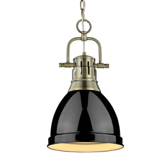 Duncan One Light Pendant in Aged Brass (62|3602-S AB-BK)