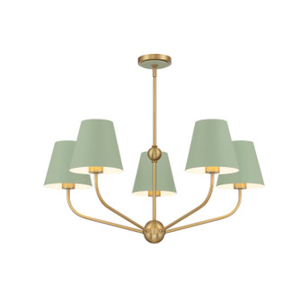 Xavier Five Light Chandelier in Vibrant Gold (60|XAV-B9315-VG-GR)