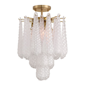 Ollie Four Light Semi Flush Mount in Aged Brass (60|OLL-6004-AG-CL_CEILING)