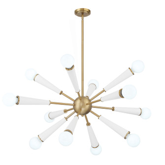 Zodiac 12 Light Chandelier in Aged Brass + Matte White (60|3812-AG-MT)