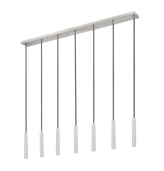 Forest LED Linear Chandelier in Brushed Nickel (224|919MP12-7L-BN-LED)